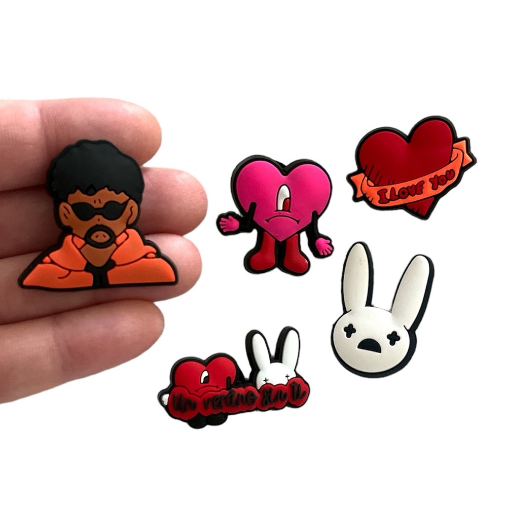 Bad Bunny shoe/croc charm 5 piece bundle NEW music artist trending unisex